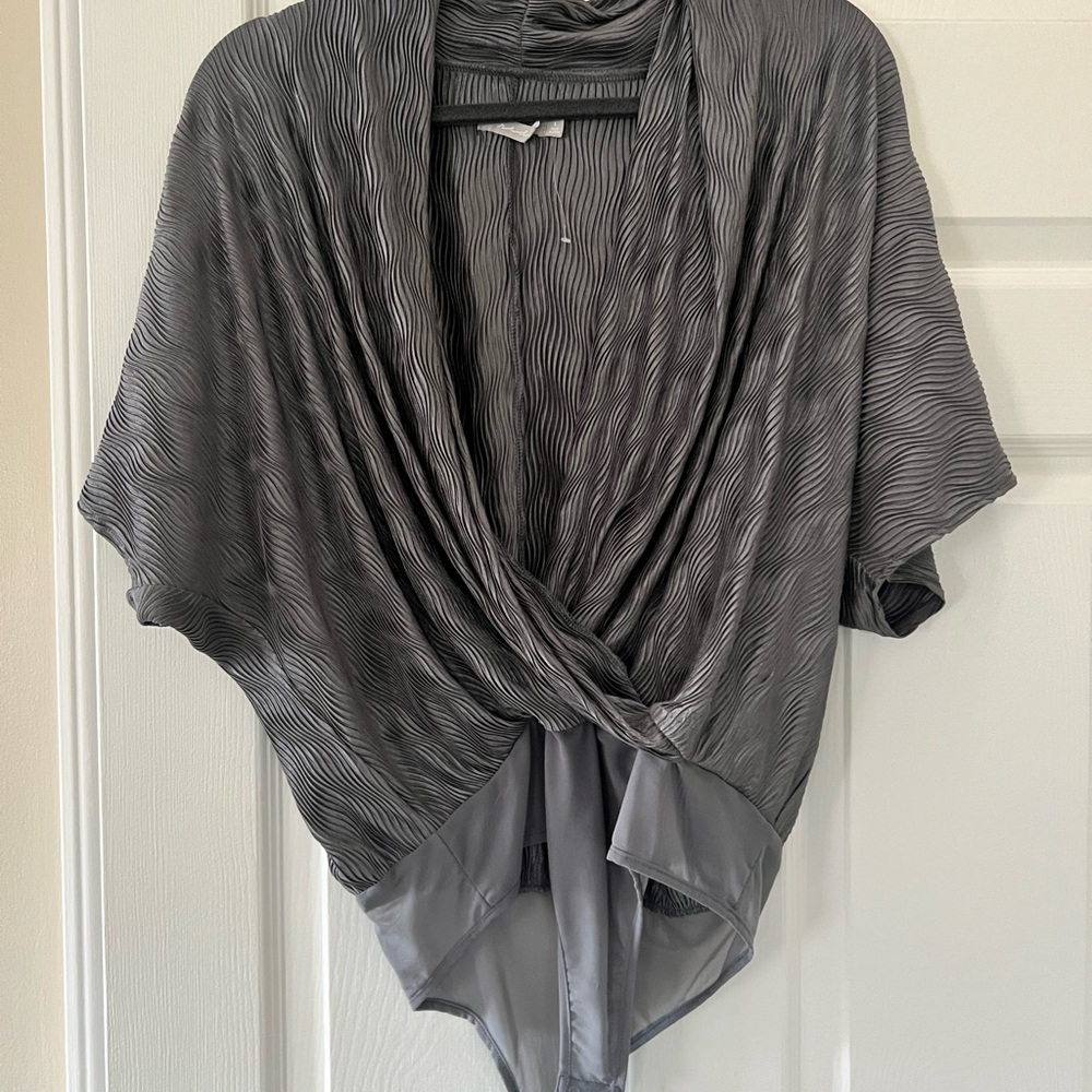 BKE silver Textured Bodysuit